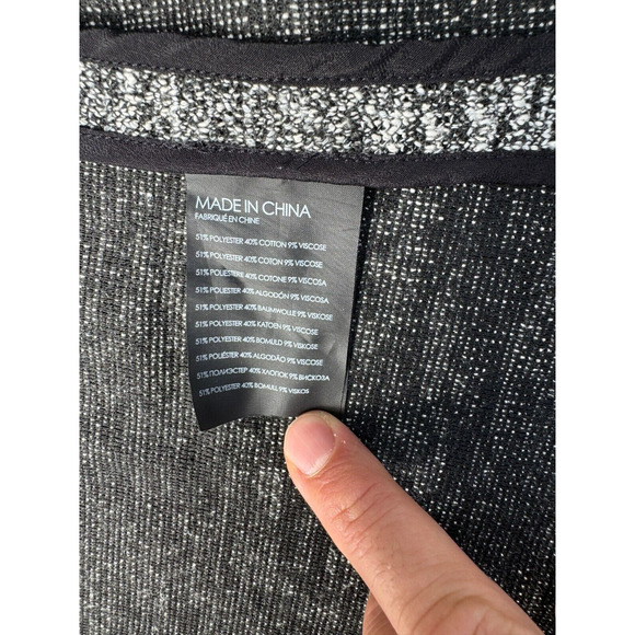 Club Monaco Small Textured Wrap Coat in Black and White - Picture 9 of 13